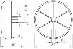   Cssz talp kanapra 226 fekete 60x20 mm fekete (130088)